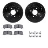 Dynamic Friction Co 8512-01002, Rotors-Drilled and Slotted-Black w/ 5000 Advanced Brake Pads incl. Hardware, Zinc Coated 8512-01002